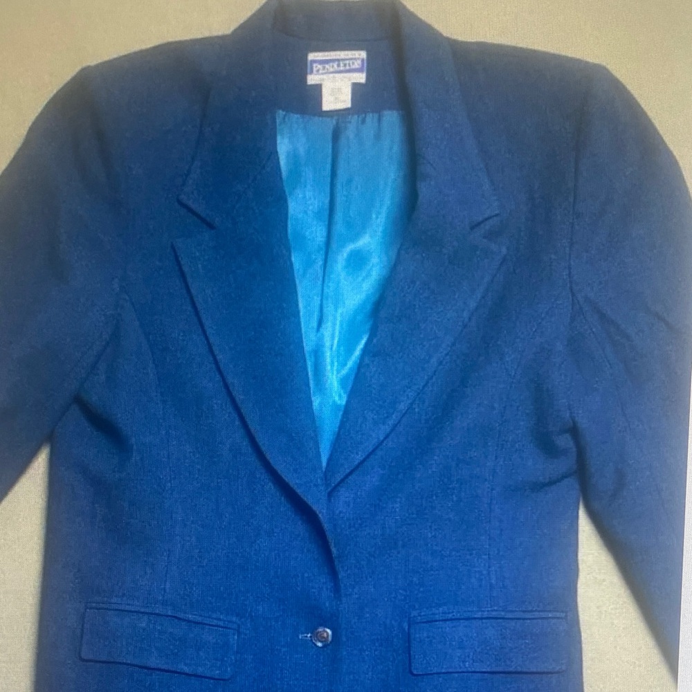 Vintage Pendle Blazer Blue Women’s 16 Tall 100% Virgin Wool Made In USA